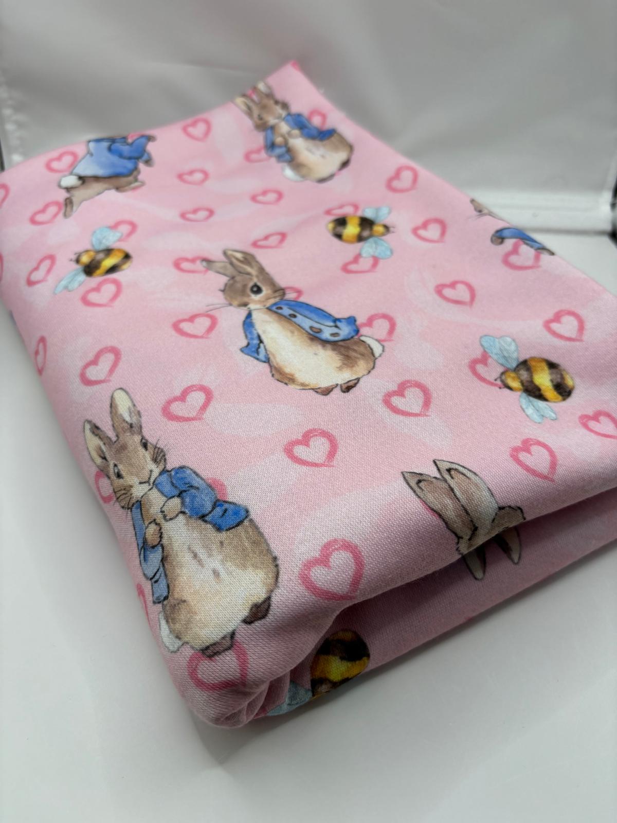 Bunny & Bee Heart Loopback Jersey Fabric – Sold by the Metre - Vératex Fabrics