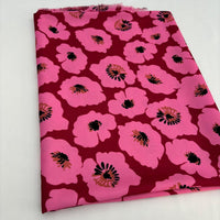 Fuchsia & Burgundy Bold Floral Poly Cotton Fabric – Sold by the Metre - Vératex Fabrics
