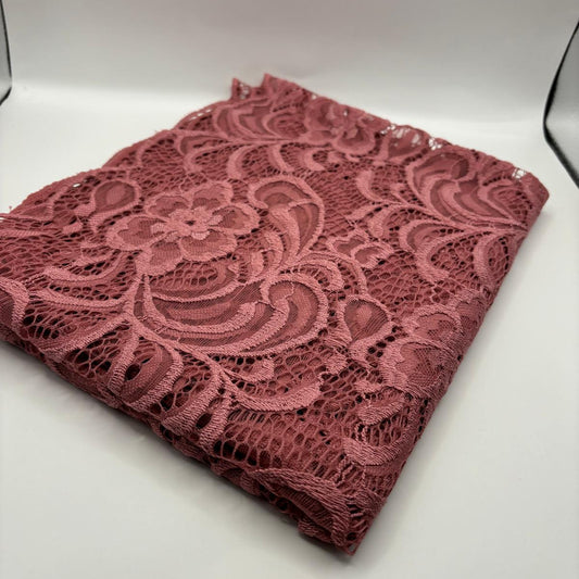 Rose Pink Floral Corded Lace Fabric – Sold by the Metre - Vératex Fabrics