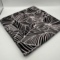 Dark Chocolate & Cream Abstract Leaf Poly Cotton Fabric – Sold by the Metre - Vératex Fabrics