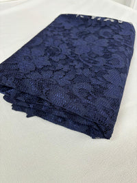 Navy Floral Stretch Lace Fabric – Sold by the Metre - Vératex Fabrics