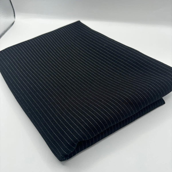Black Pinstripe Poly Cotton Fabric – Woven Twill - Vératex Fabrics