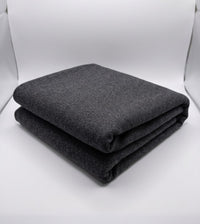 Charcoal 100% Cotton Loopback Jersey Fabric folded