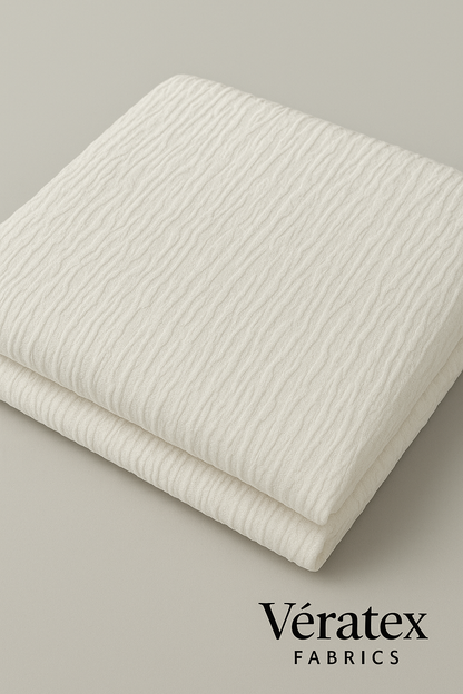 White Tree Bark Textured Jacquard – Sold by the Metre - Vératex Fabrics