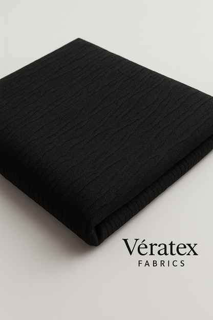 Black Tree Bark Textured Jacquard – Sold by the Metre - Vératex Fabrics