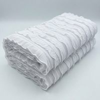 White Tiered Ruffle Stretch Mesh Fabric - Vératex Fabrics
