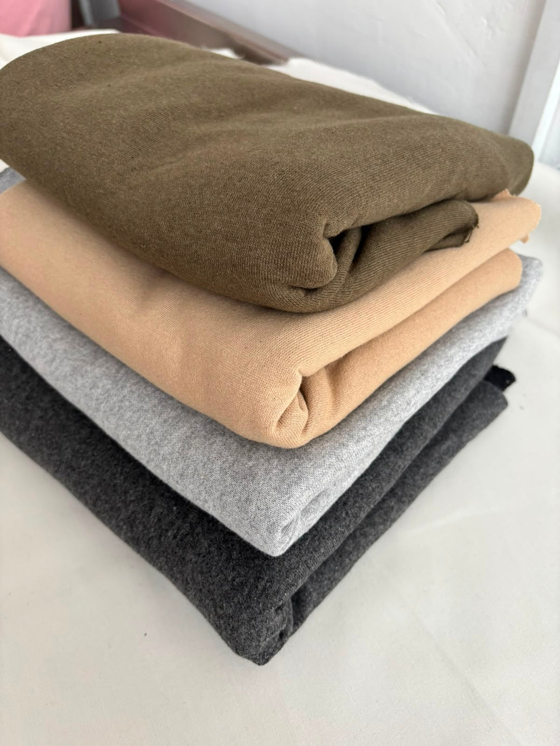 Cotton Loopback Jersey Fabric colour range stack