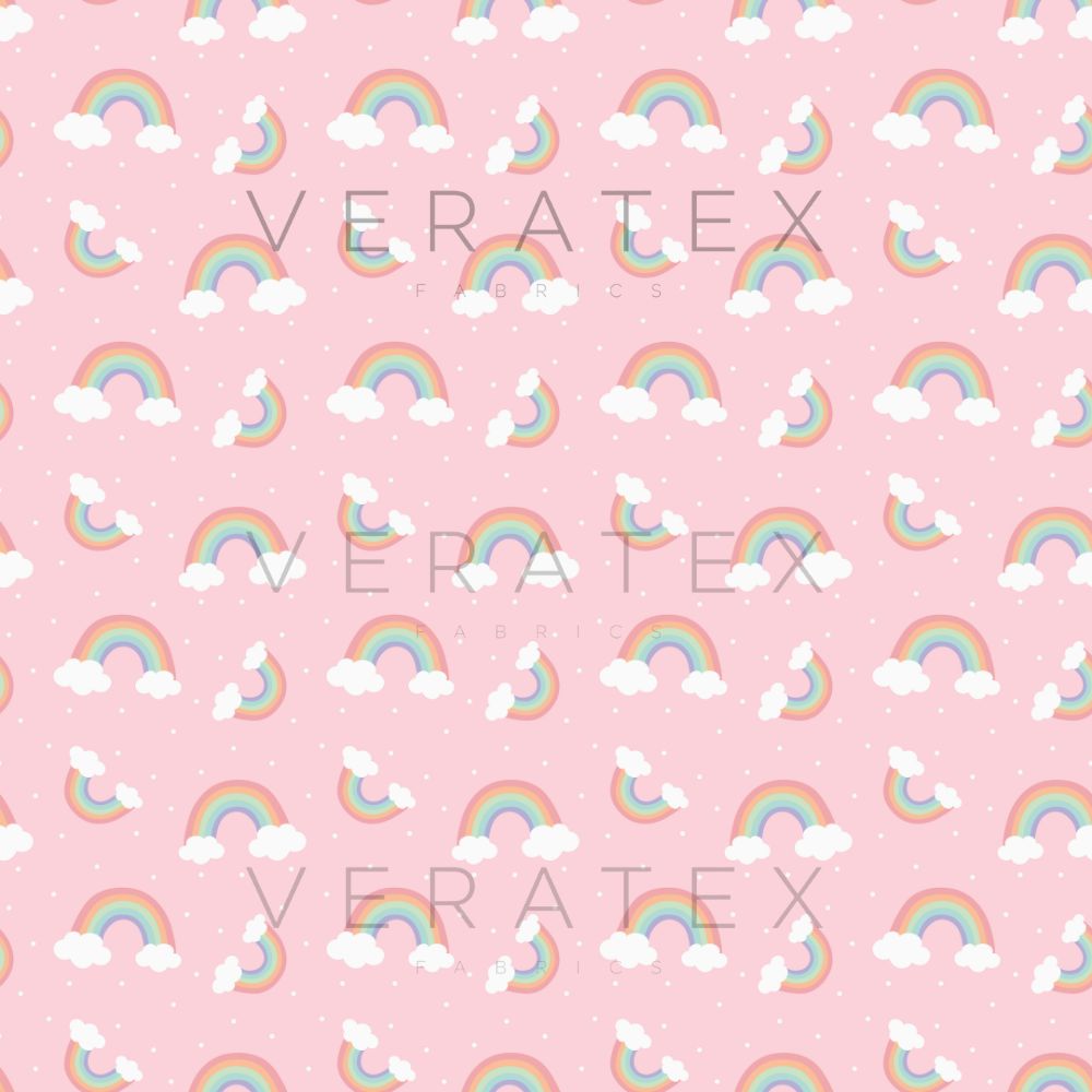 Pink Pastel Rainbow Seamless Pattern