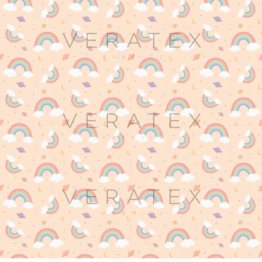 Pastel Space Rainbow Seamless Pattern - Vératex Fabrics