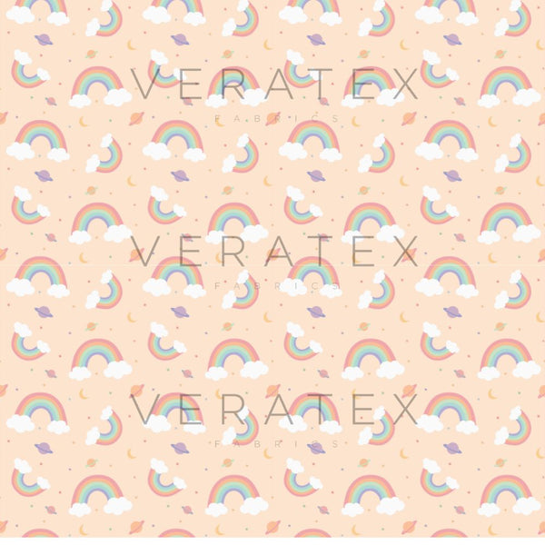 Pastel Space Rainbow Seamless Pattern - Vératex Fabrics